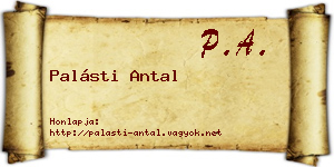 Palásti Antal névjegykártya